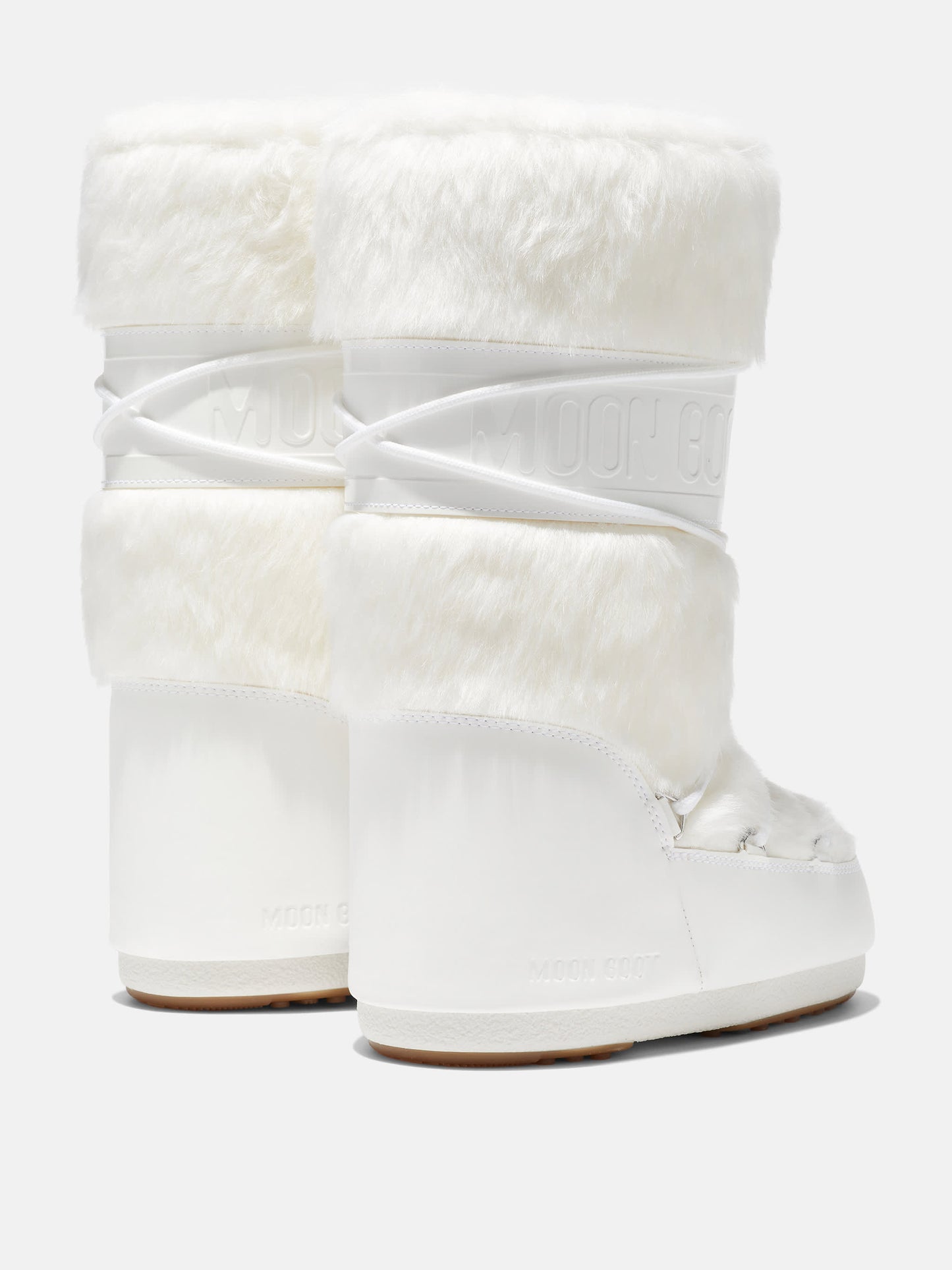 MOON BOOT ICON WHITE FAUX-FUR BOOTS