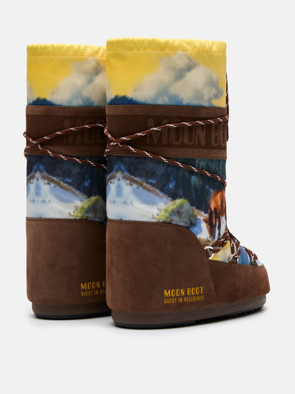 MOON BOOT MOON BOOT X GUEST IN RESIDENCE ICON HIGH POSTCARD COCOA BOOTS
