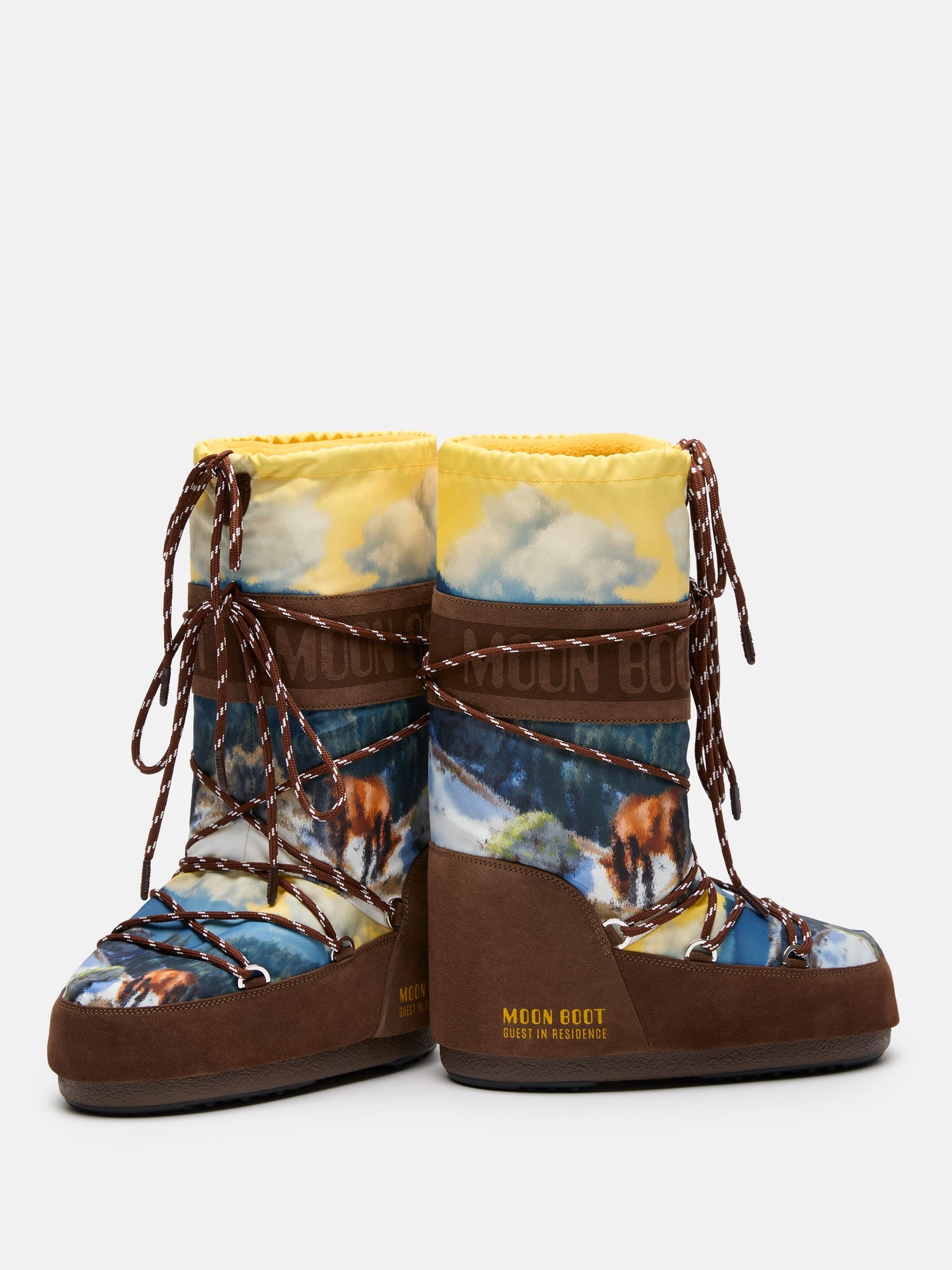 MOON BOOT MOON BOOT X GUEST IN RESIDENCE ICON HIGH POSTCARD COCOA BOOTS