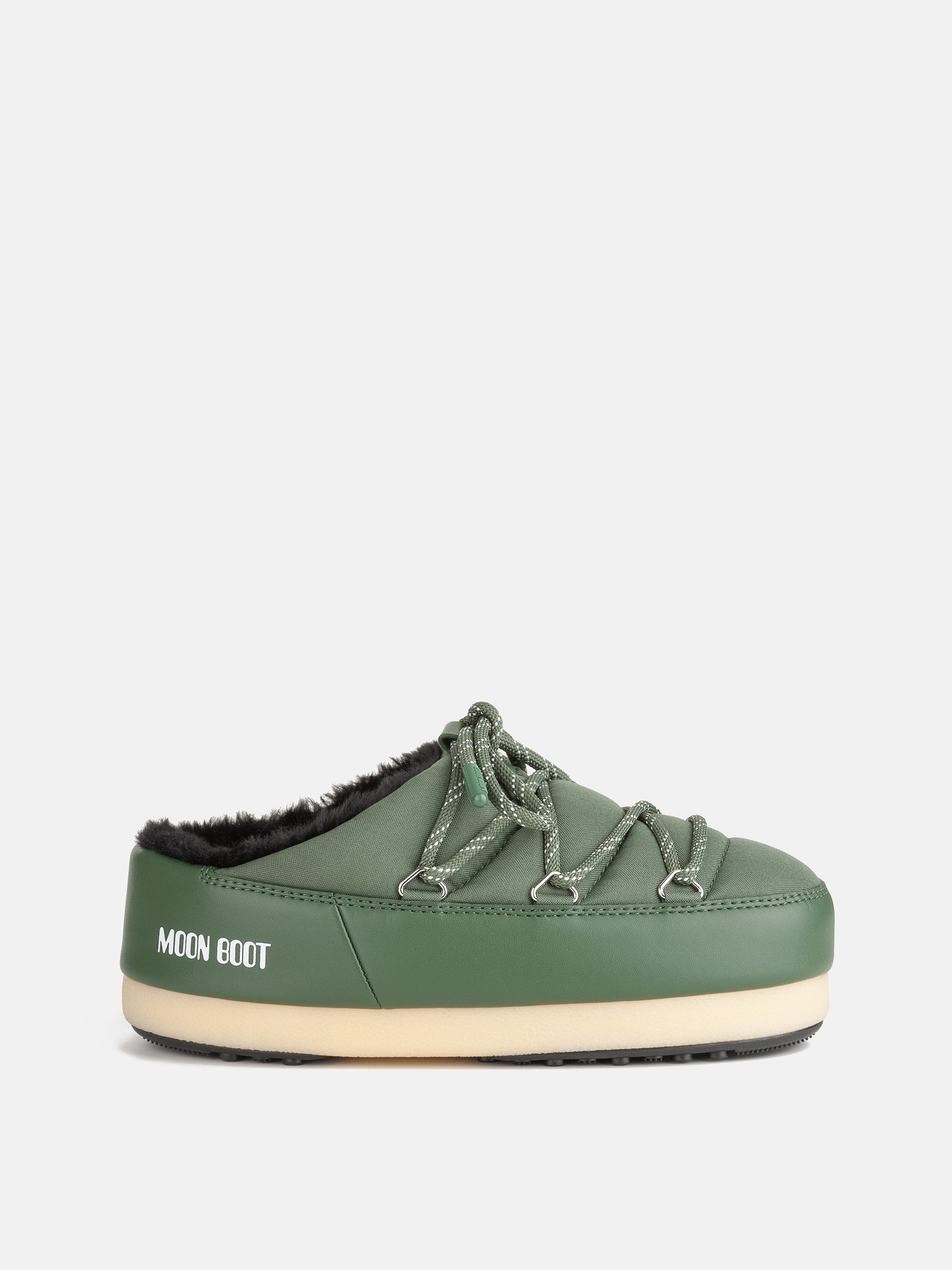 MOON BOOT EVX GREEN NYLON MULES