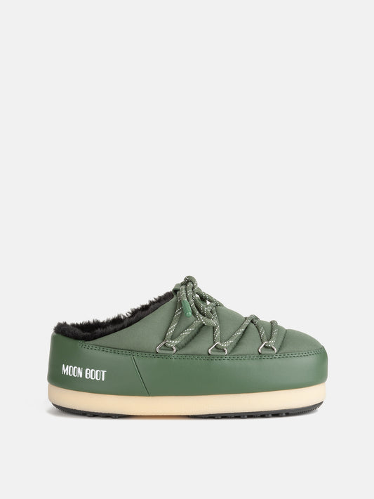 MOON BOOT EVX GREEN NYLON MULES