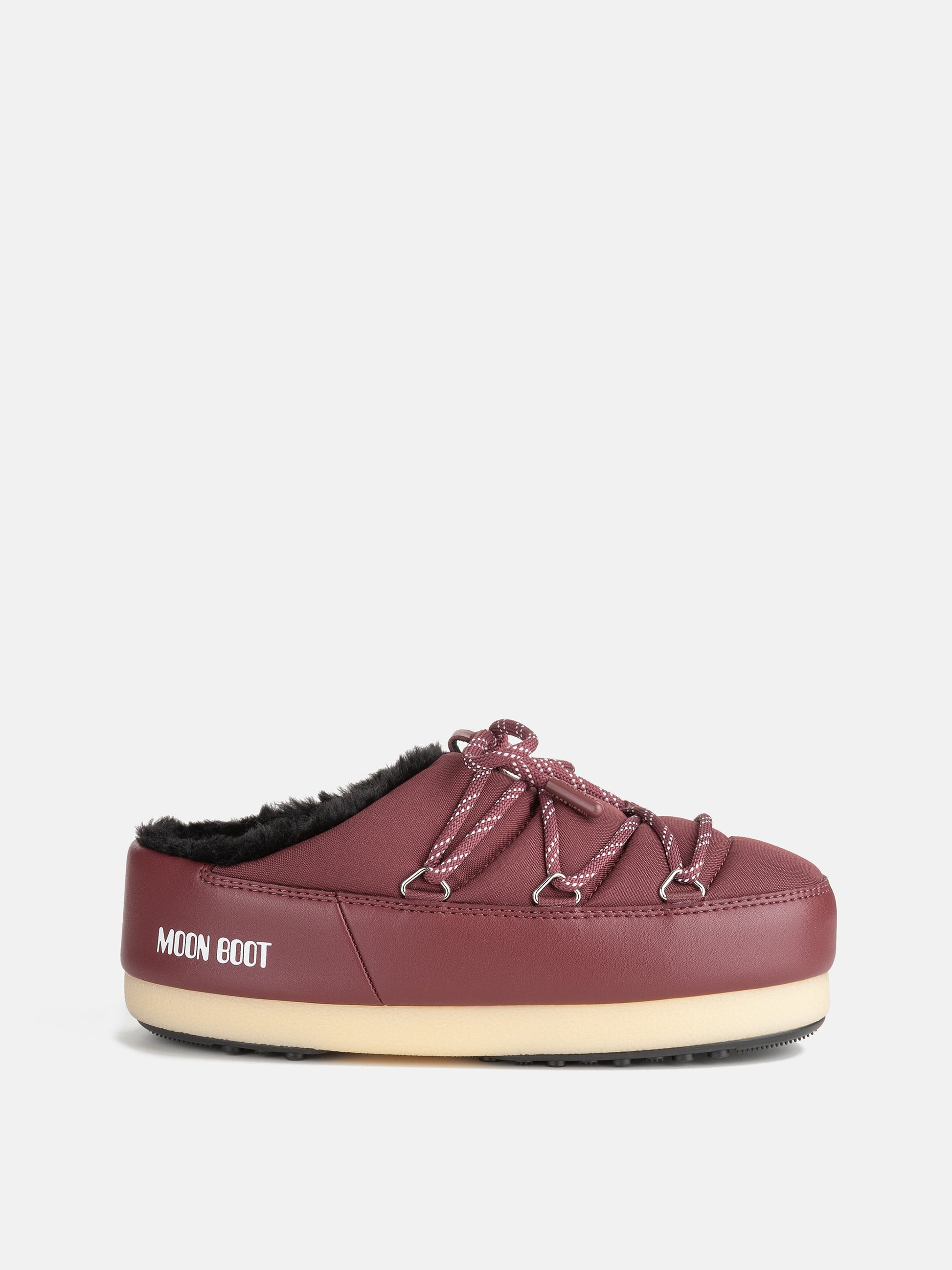 MOON BOOT EVX BURGUNDY NYLON MULES