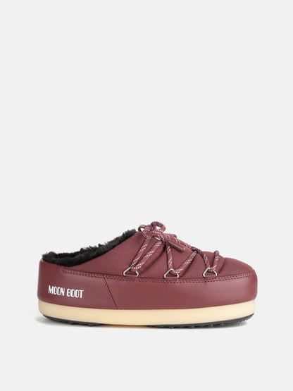 MOON BOOT EVX BURGUNDY NYLON MULES