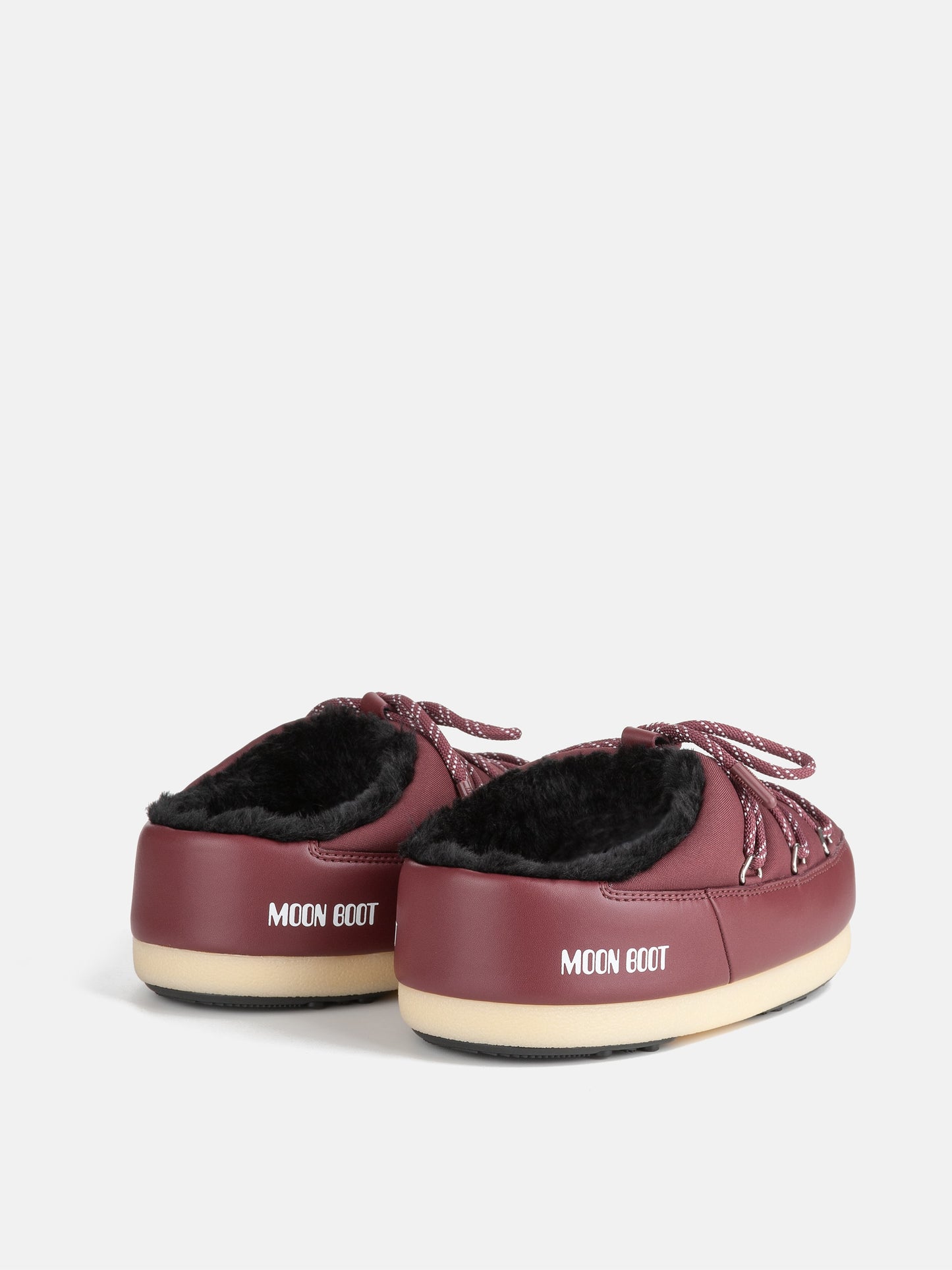 MOON BOOT EVX BURGUNDY NYLON MULES