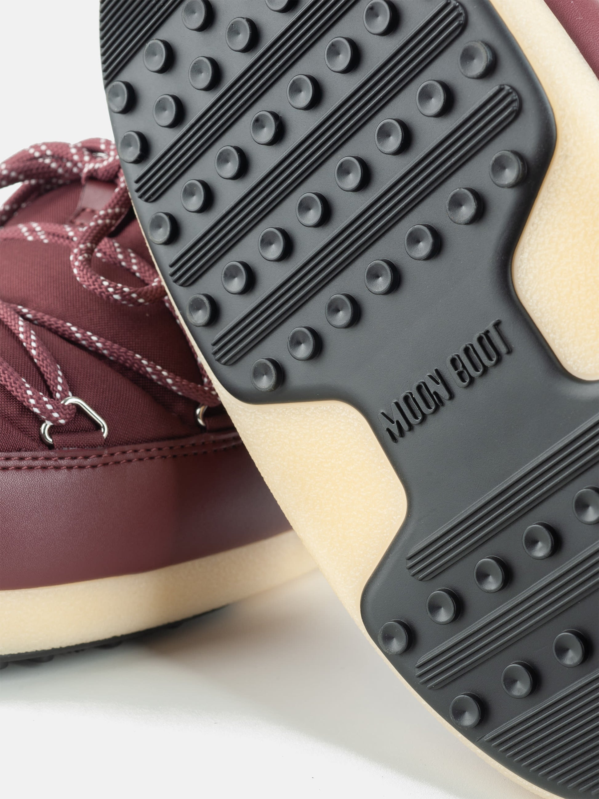MOON BOOT EVX BURGUNDY NYLON MULES