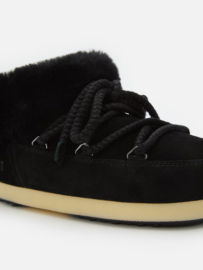 MOON BOOT EVX BLACK SUEDE MULES