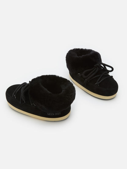 MOON BOOT EVX BLACK SUEDE MULES