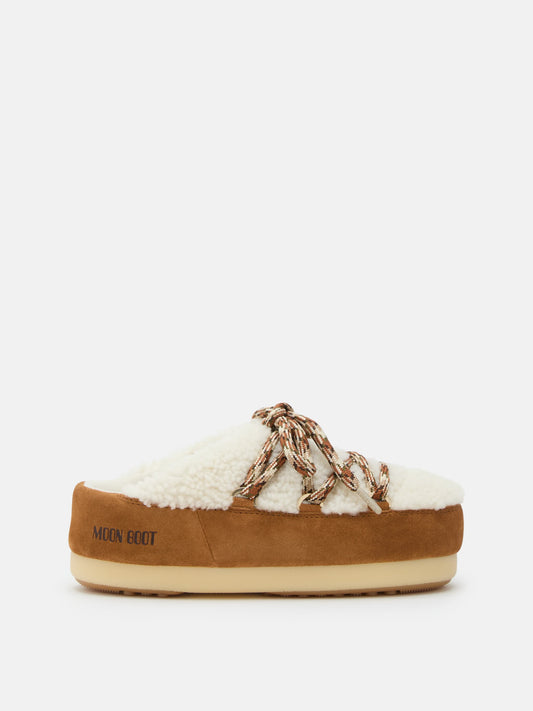 MOON BOOT EVX BROWN SHEARLING MULES