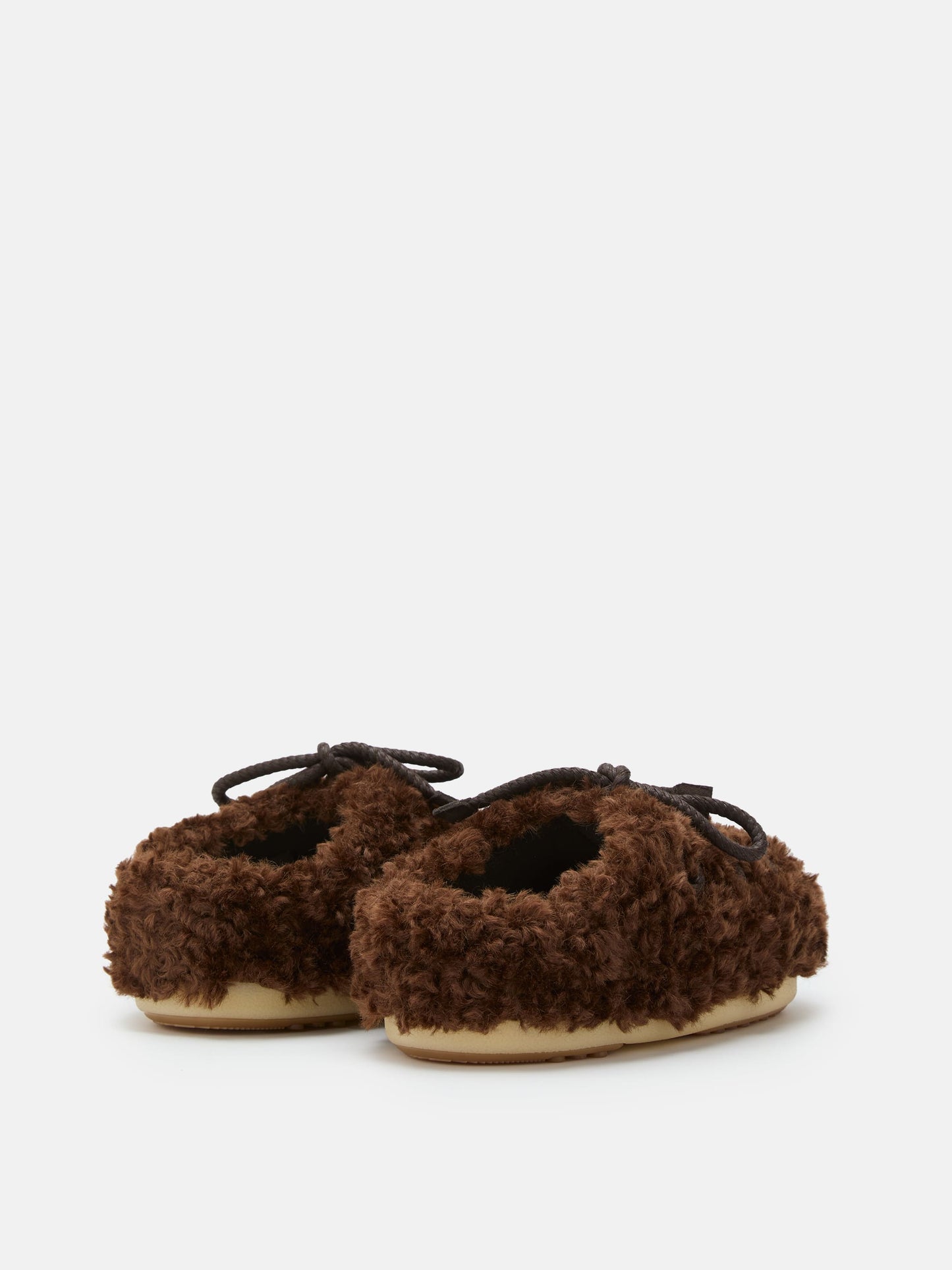 MOON BOOT EVX DARK BROWN CURLY MULES