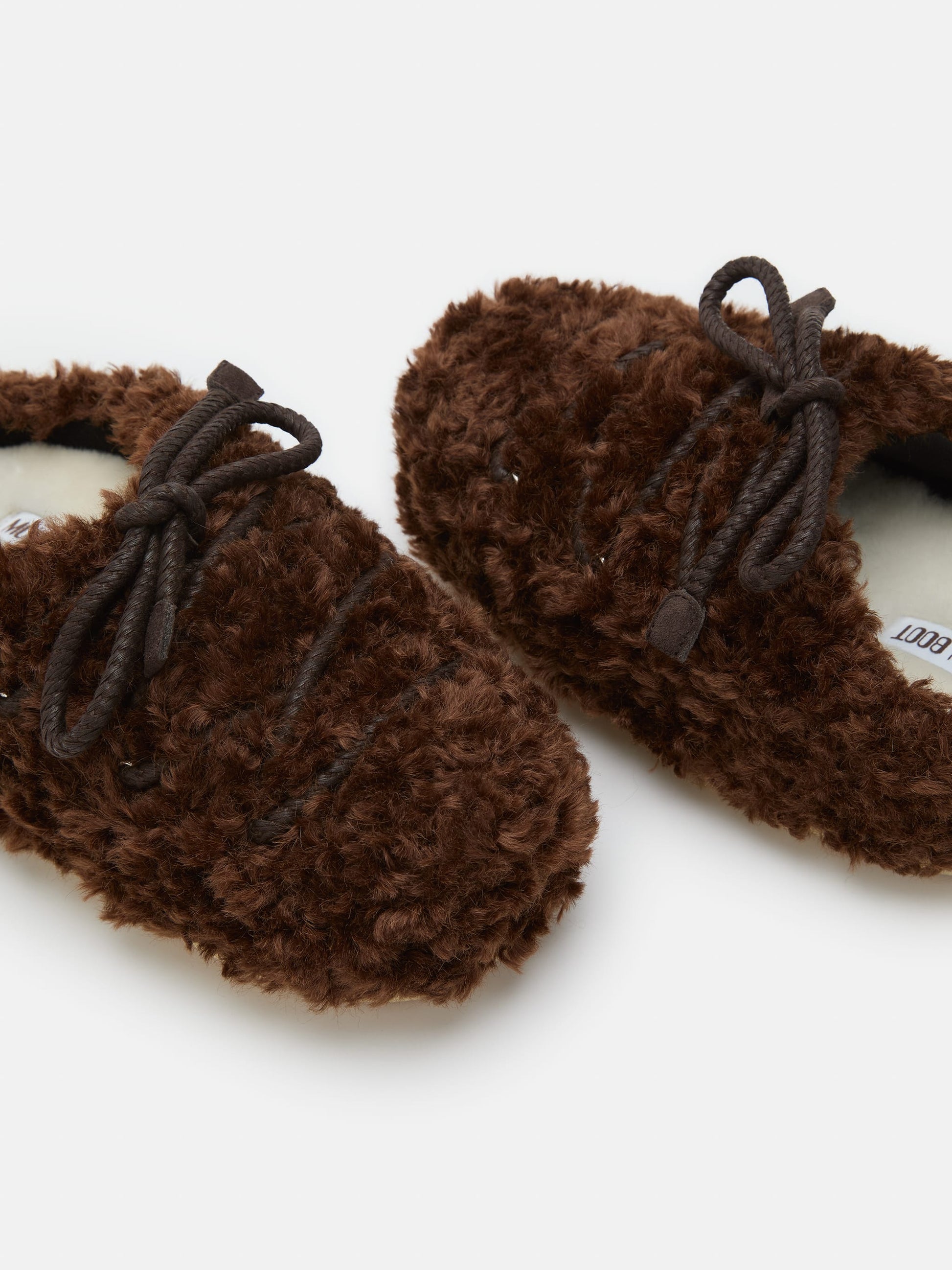 MOON BOOT EVX DARK BROWN CURLY MULES