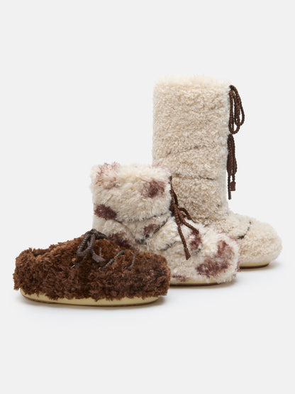 MOON BOOT EVX DARK BROWN CURLY MULES