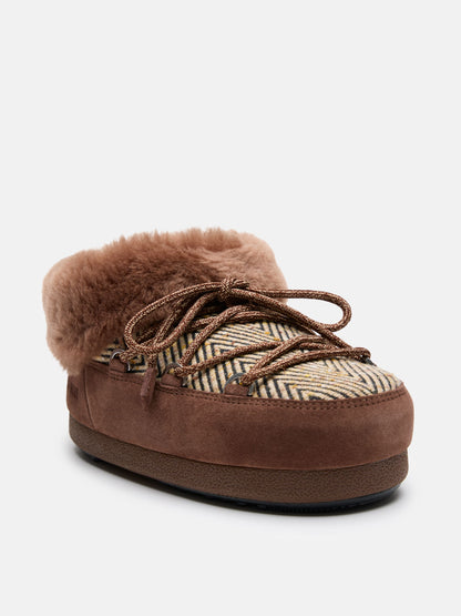 MOON BOOT MOON BOOT X GUEST IN RESIDENCE EVX CHALET COCOA FAUX FUR MULES