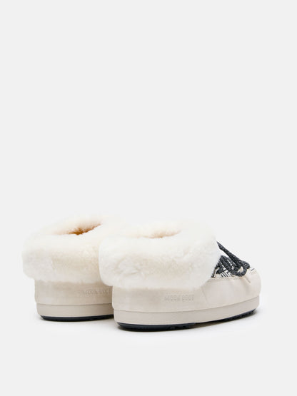 MOON BOOT MOON BOOT X GUEST IN RESIDENCE EVX CHALET WHITE SAND FAUX FUR MULES