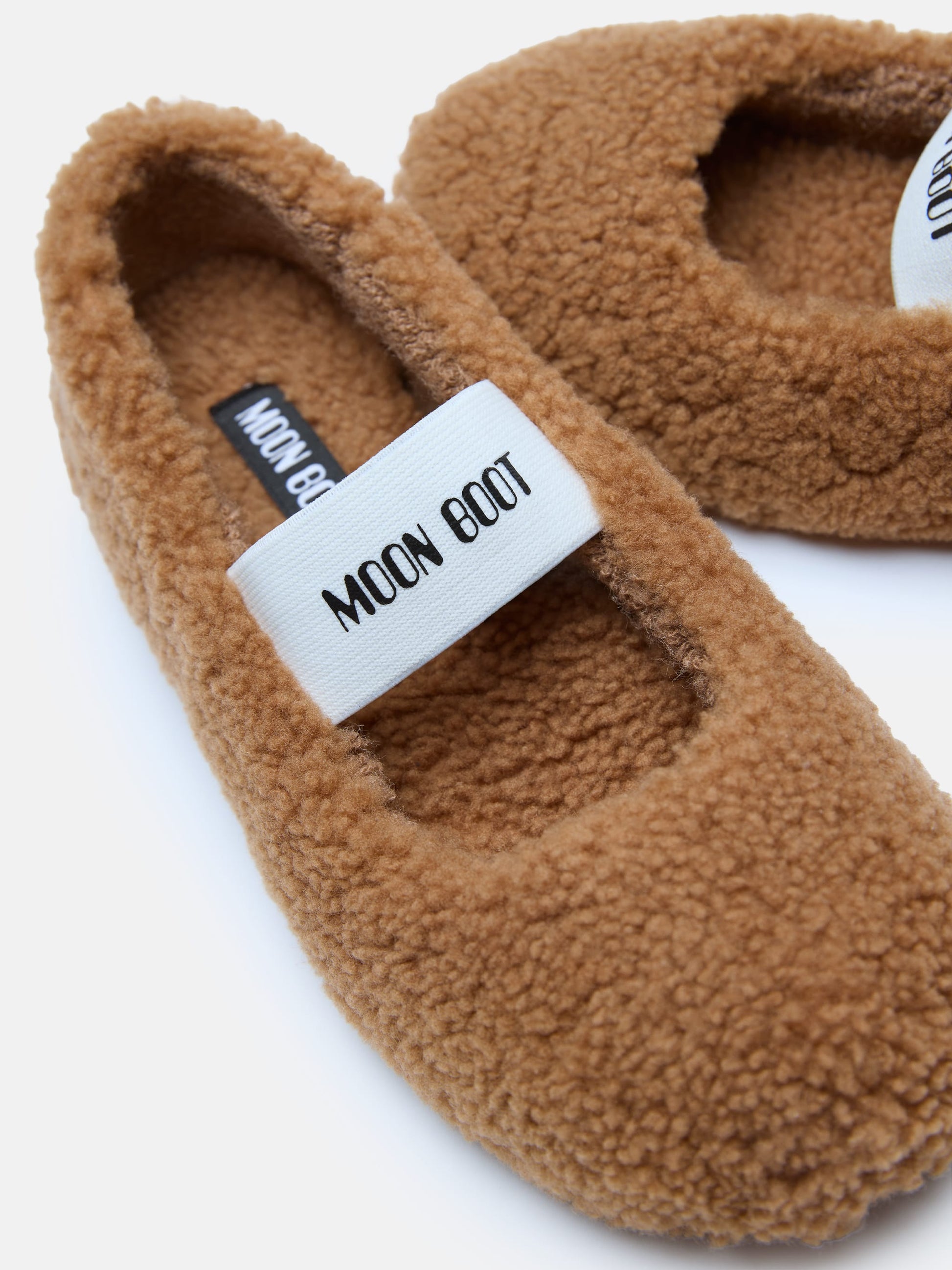 MOON BOOT SHEARLING BROWN BALLERINAS