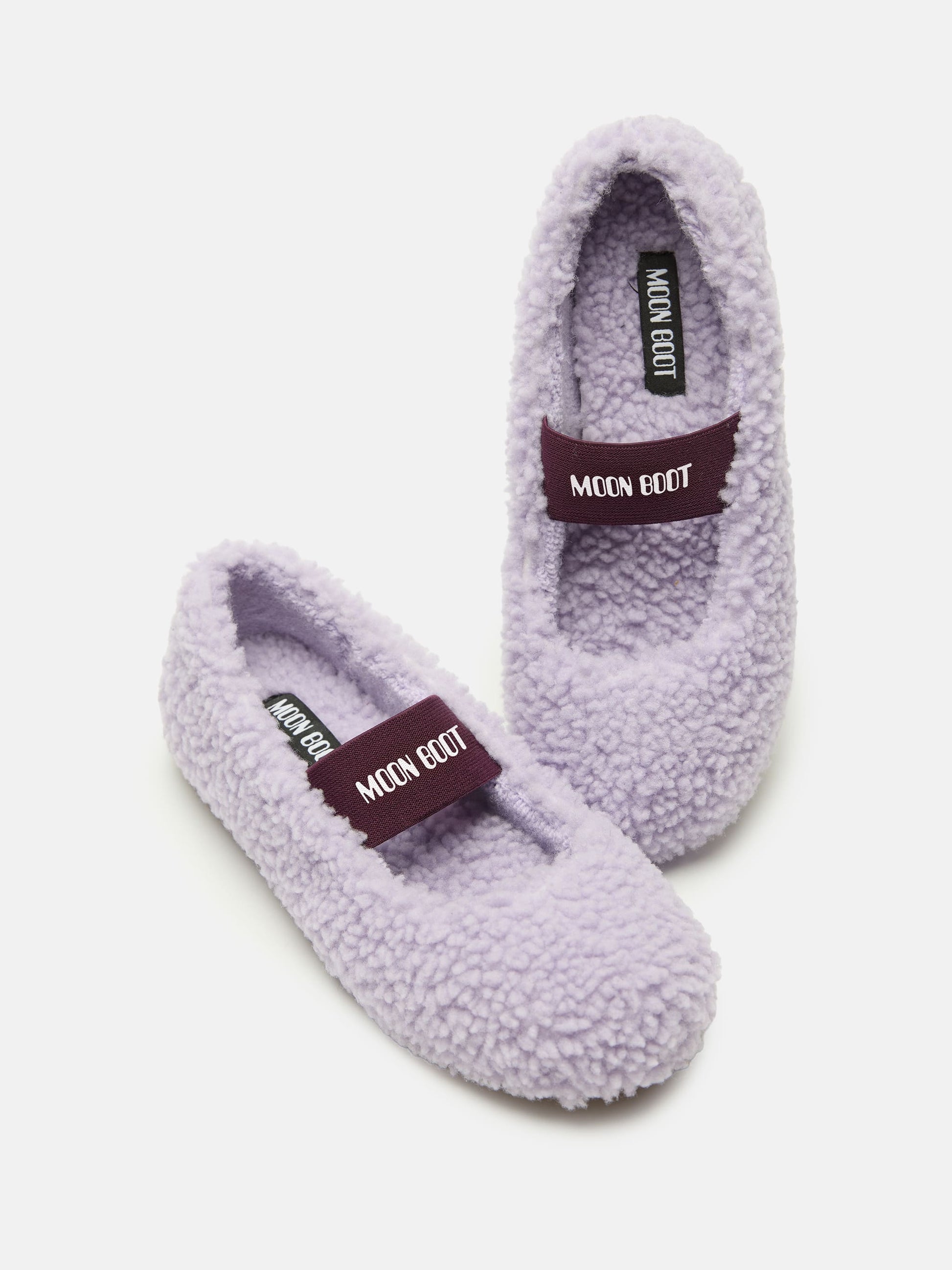 MOON BOOT SHEARLING LILAC BALLERINAS