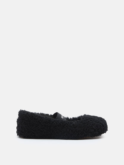 MOON BOOT SHEARLING BLACK BALLERINAS