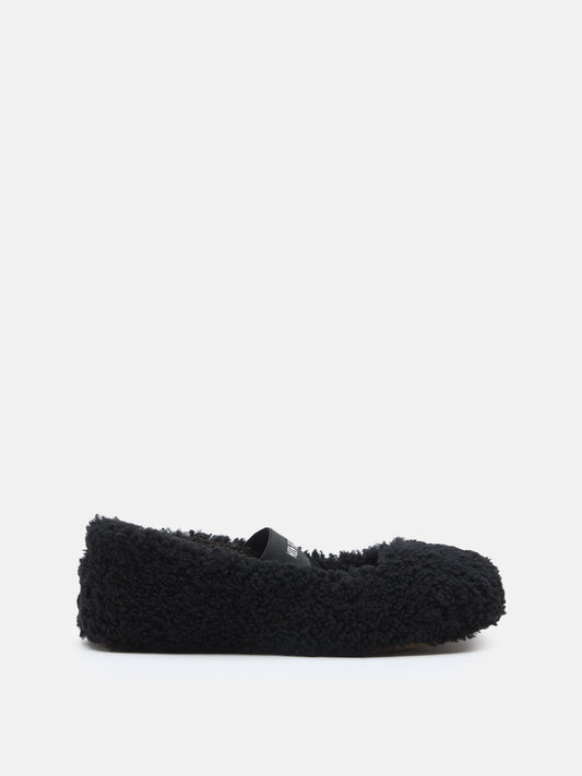 MOON BOOT SHEARLING BLACK BALLERINAS