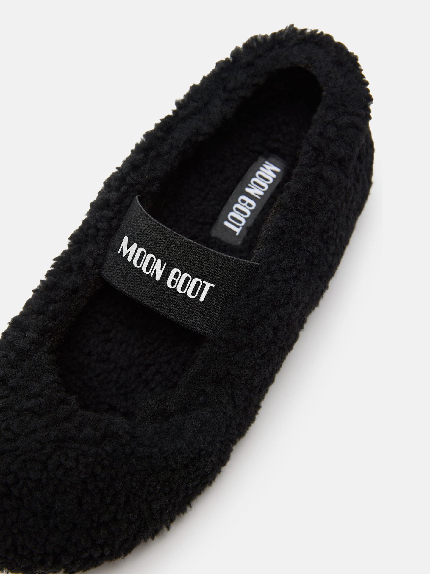 MOON BOOT SHEARLING BLACK BALLERINAS