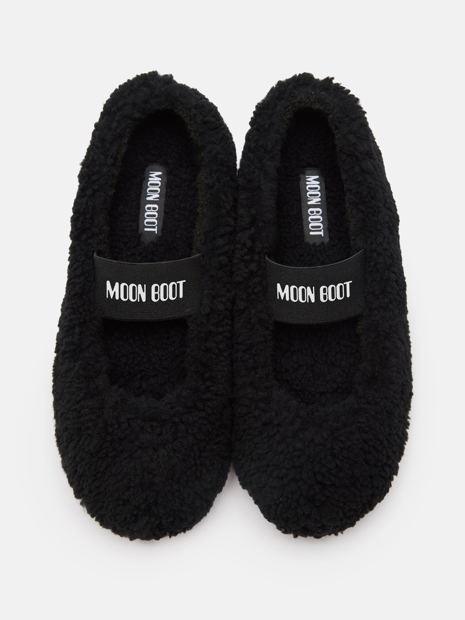 MOON BOOT SHEARLING BLACK BALLERINAS