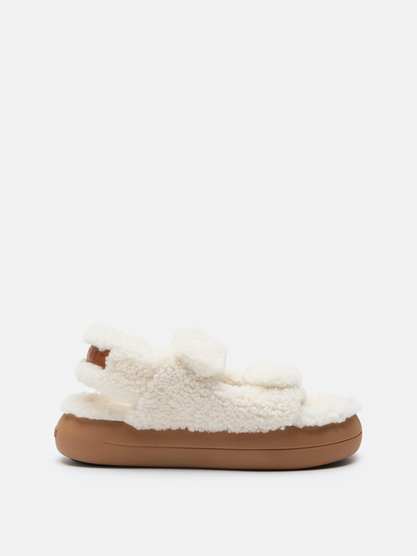 MOON BOOT SHEARLING WHITE SANDALS