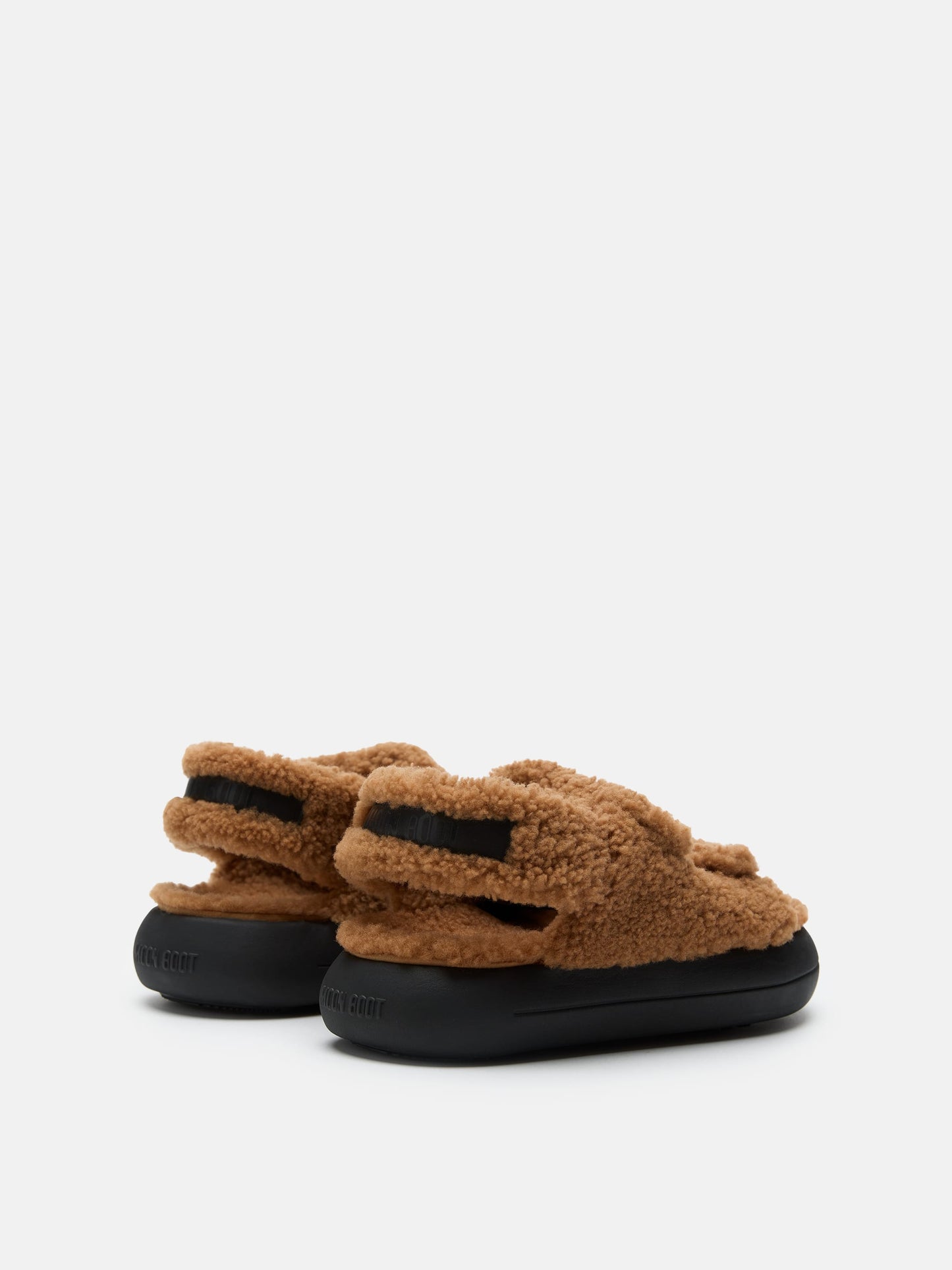 MOON BOOT SHEARLING BROWN SANDALS