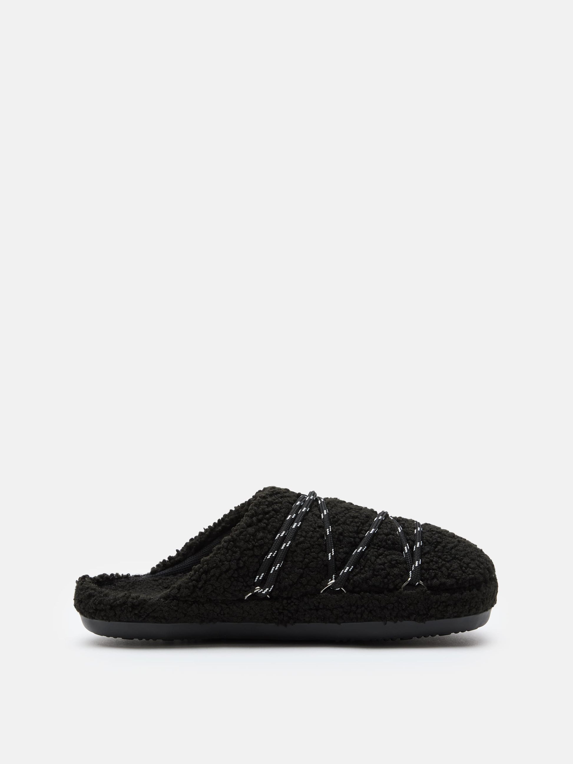 MOON BOOT TEDDY SLIPPER BLACK