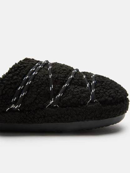MOON BOOT TEDDY SLIPPER BLACK