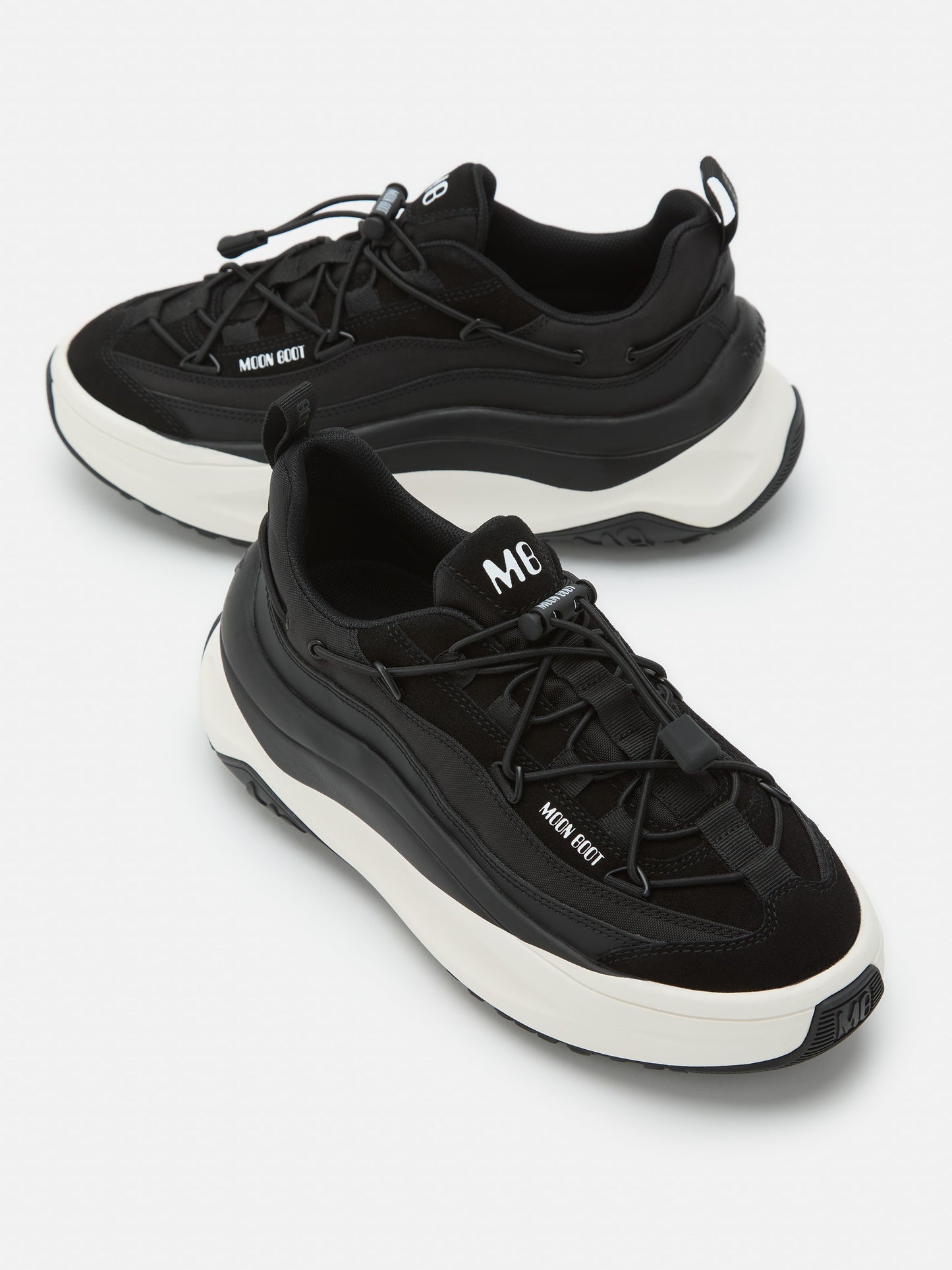 MOON BOOT MOON247 XLACE BLACK & WHITE SNEAKERS