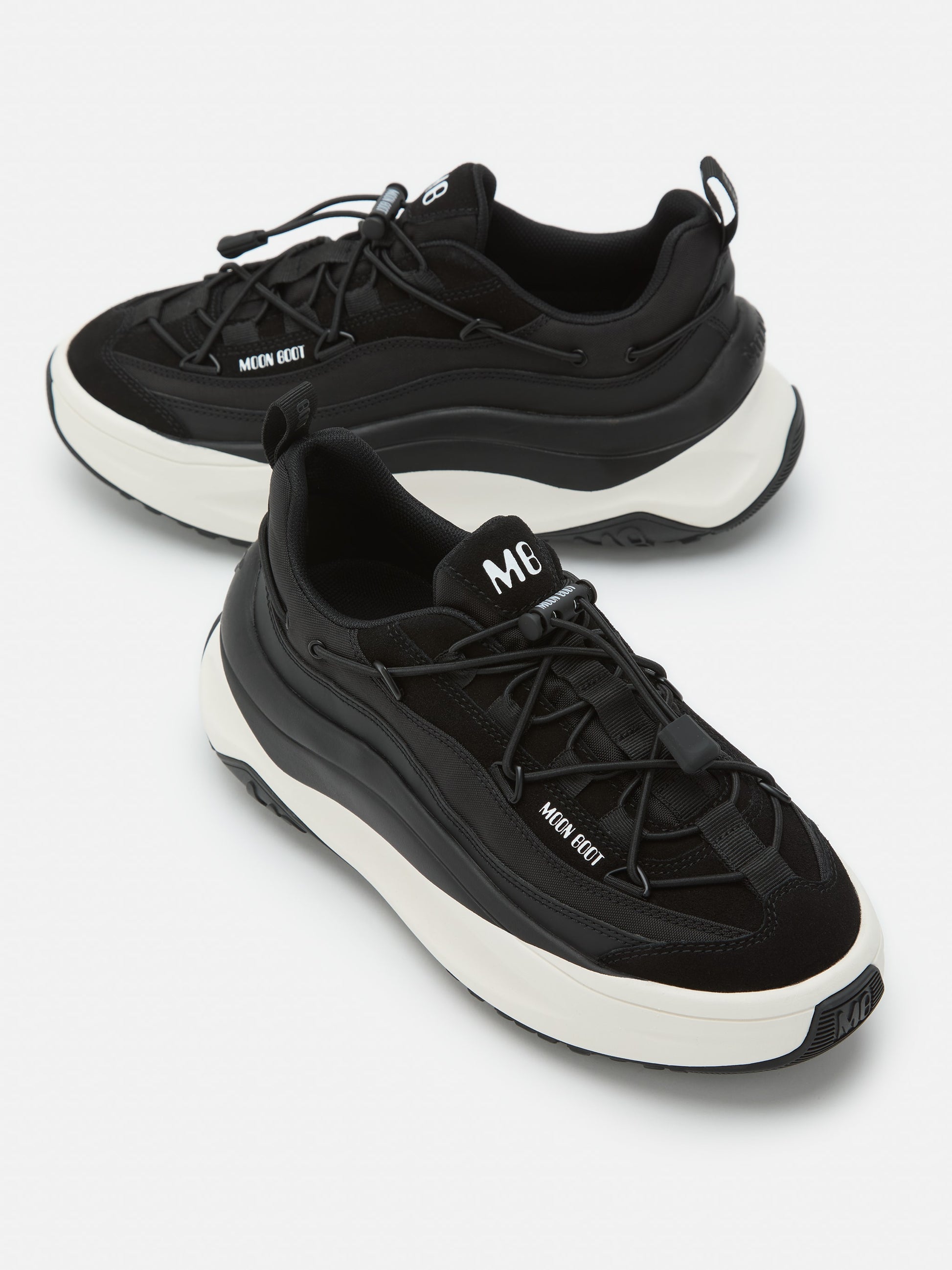 MOON BOOT MOON247 XLACE BLACK & WHITE SNEAKERS