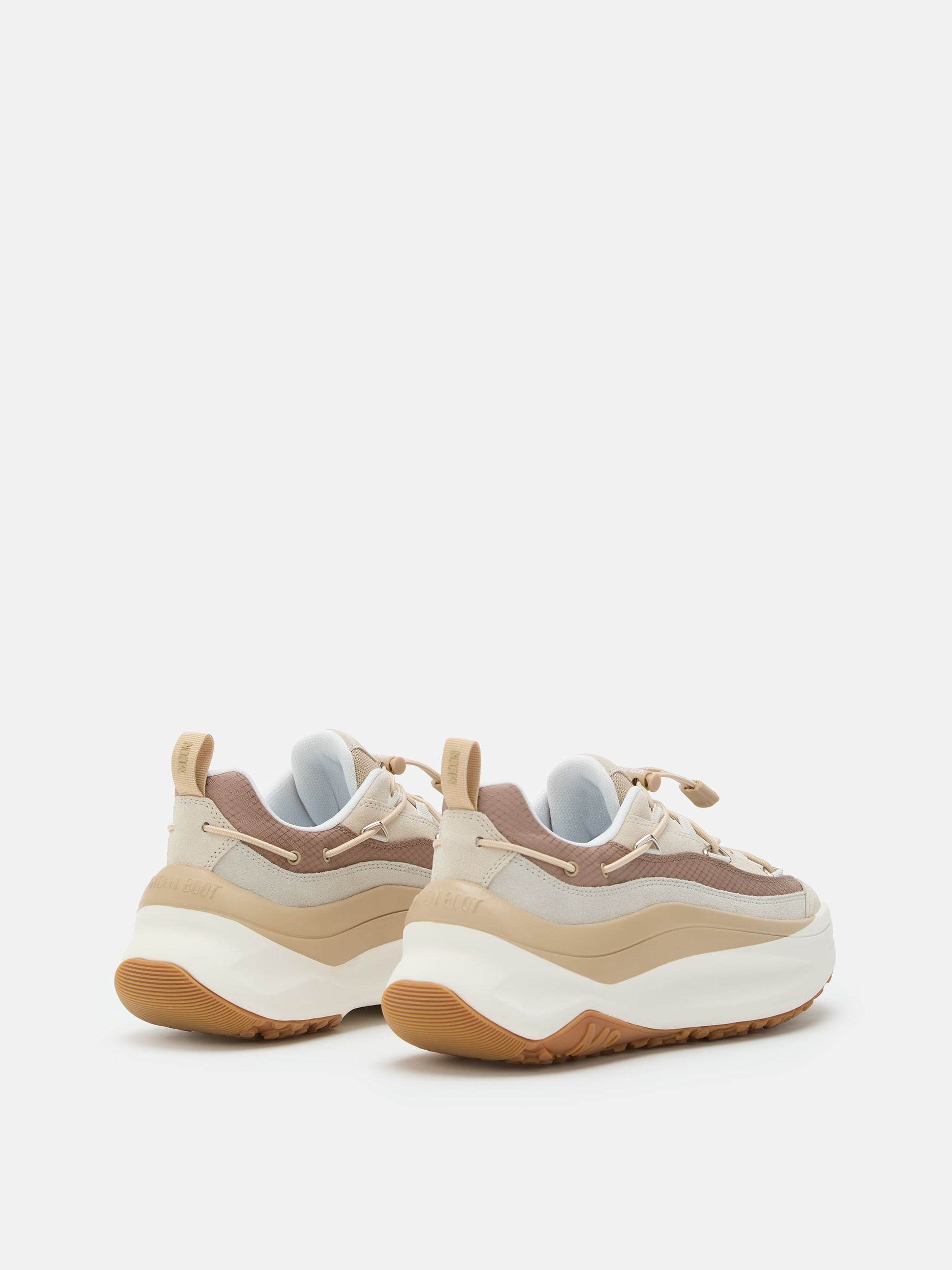 MOON BOOT MOON247 XLACE OFF WHITE & TAUPE SNEAKERS