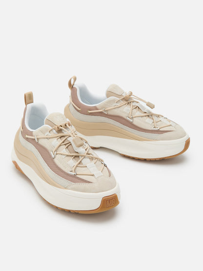 MOON BOOT MOON247 XLACE OFF WHITE & TAUPE SNEAKERS