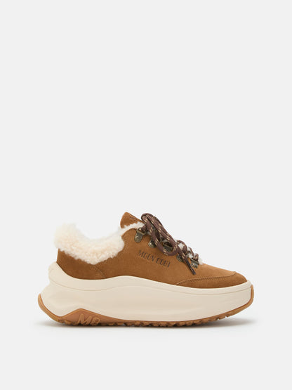 MOON BOOT MOON247 CITY BROWN SHEARLING SNEAKERS
