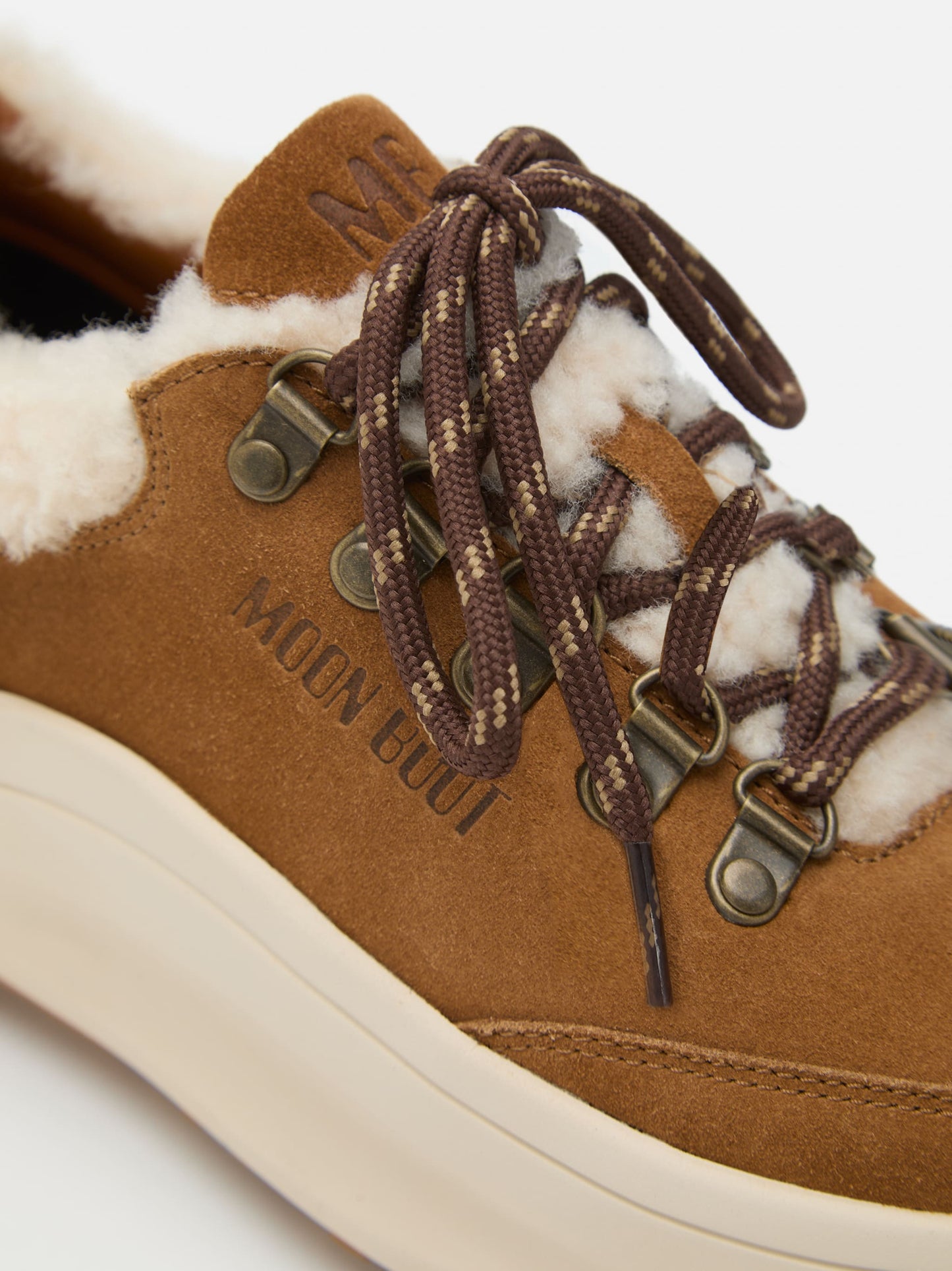 MOON BOOT MOON247 CITY BROWN SHEARLING SNEAKERS