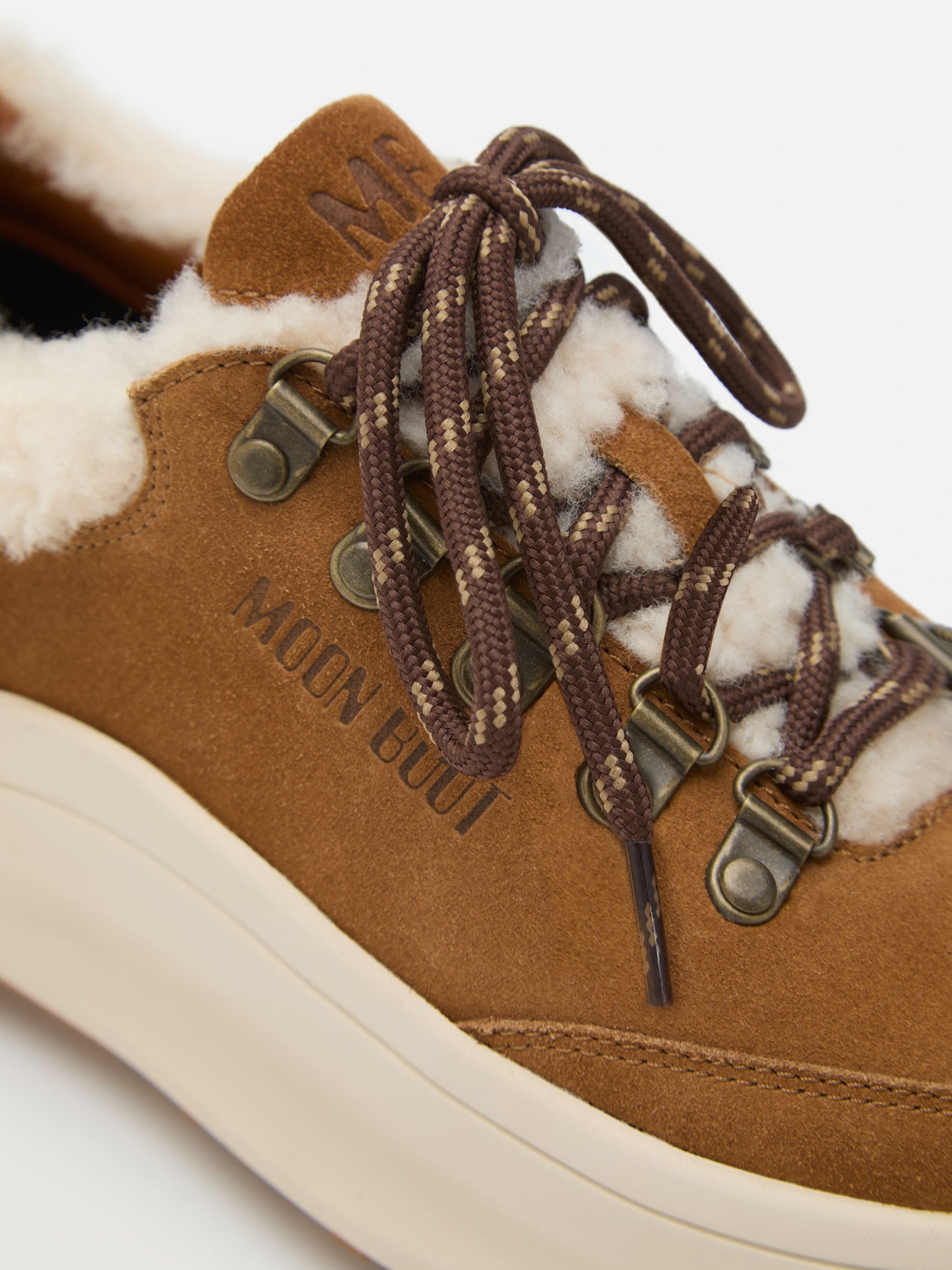 MOON BOOT MOON247 CITY BROWN SHEARLING SNEAKERS