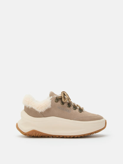 MOON BOOT MOON247 CITY BEIGE SHEARLING SNEAKERS