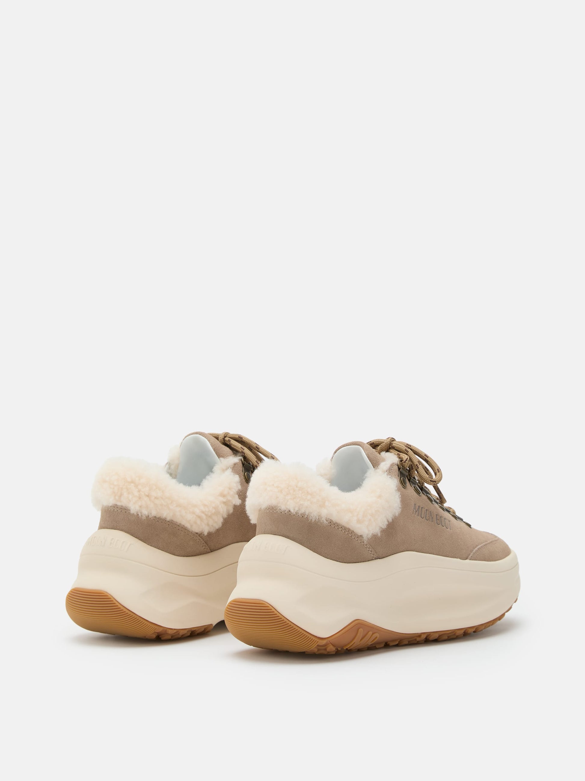 MOON BOOT MOON247 CITY BEIGE SHEARLING SNEAKERS