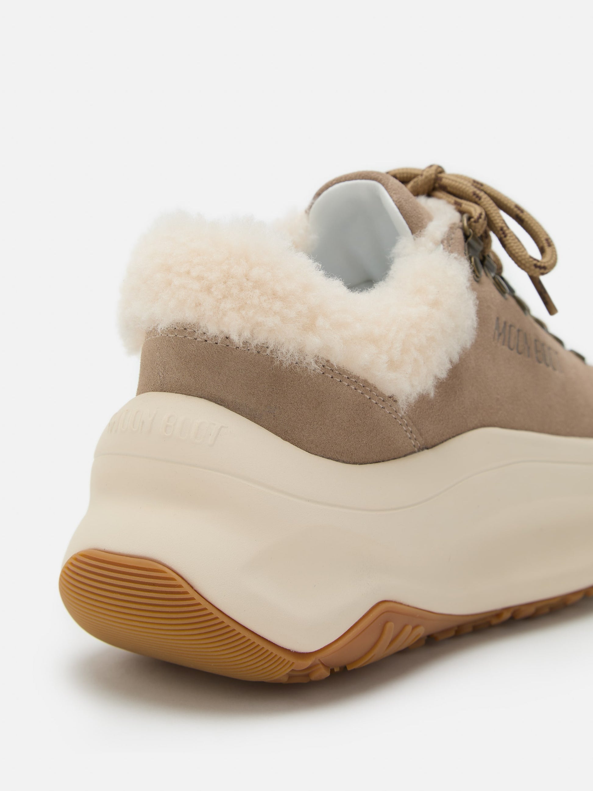 MOON BOOT MOON247 CITY BEIGE SHEARLING SNEAKERS