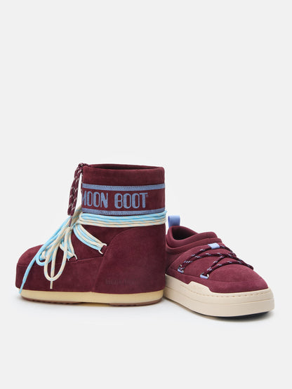 MOON BOOT PARK ICON SUEDE BURGUNDY SNEAKERS