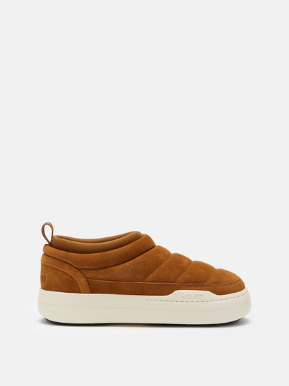 MOON BOOT PARK SOFT BROWN SUEDE SNEAKERS