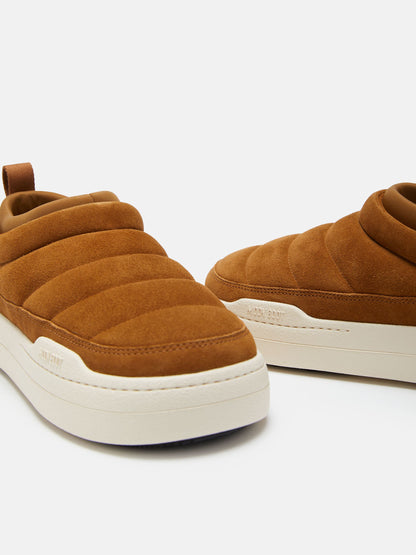MOON BOOT PARK SOFT BROWN SUEDE SNEAKERS