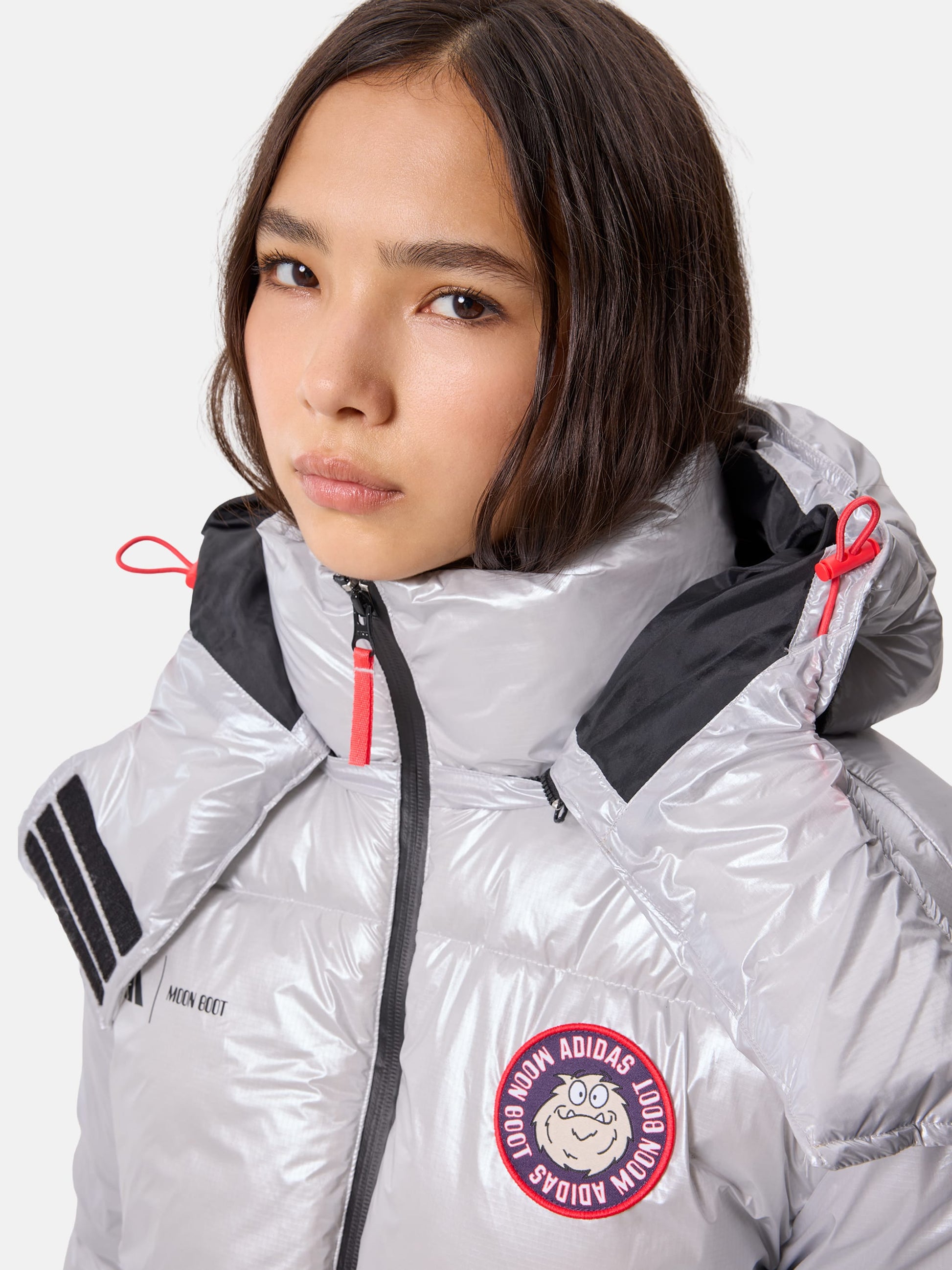 MOON BOOT ADIDAS X MOON BOOT SILVER PUFFER JACKET