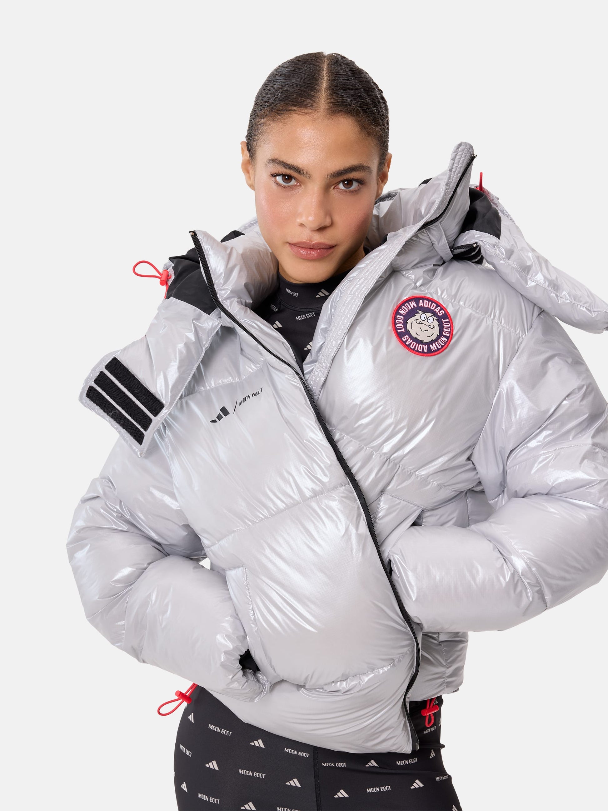 MOON BOOT ADIDAS X MOON BOOT SILVER PUFFER JACKET