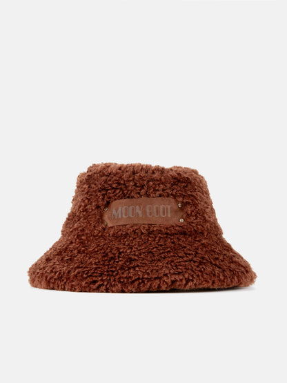 MOON BOOT BROWN FURRY BUCKET HAT