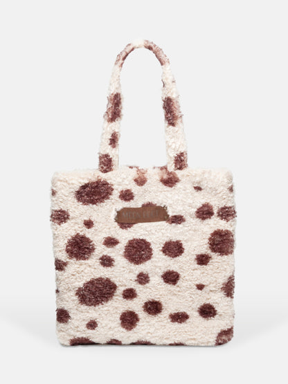 MOON BOOT BROWN FURRY TOTE BAG