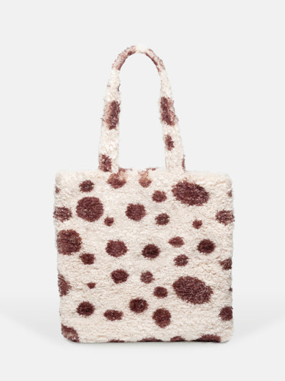 MOON BOOT BROWN FURRY TOTE BAG