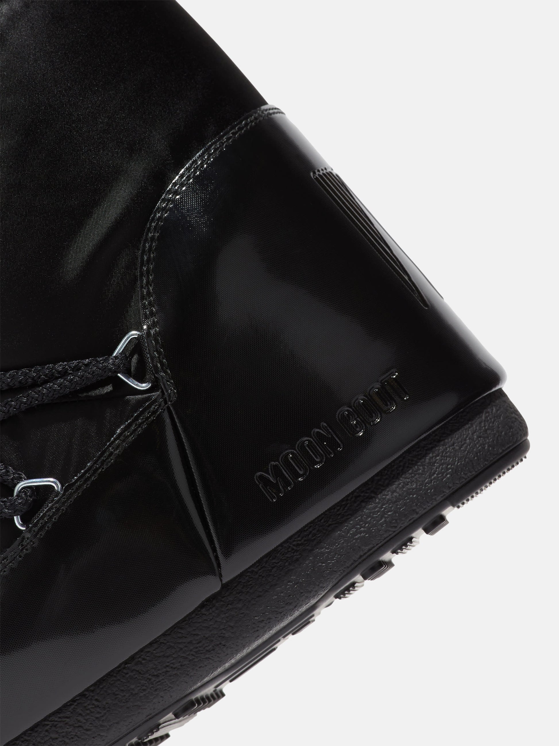 MOON BOOT ICON GLANCE BLACK SATIN BOOTS