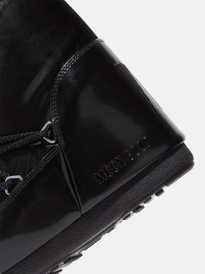 MOON BOOT ICON GLANCE BLACK SATIN BOOTS