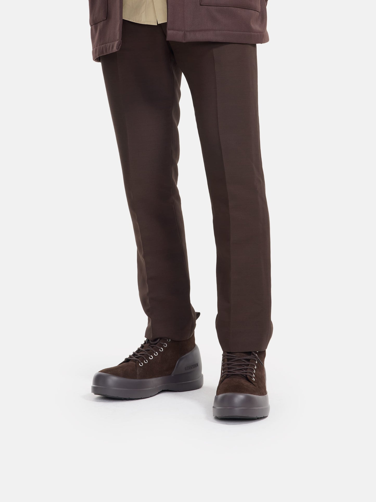 MOON BOOT MEZZALUNA DARK BROWN SUEDE LACE UP MID BOOTS