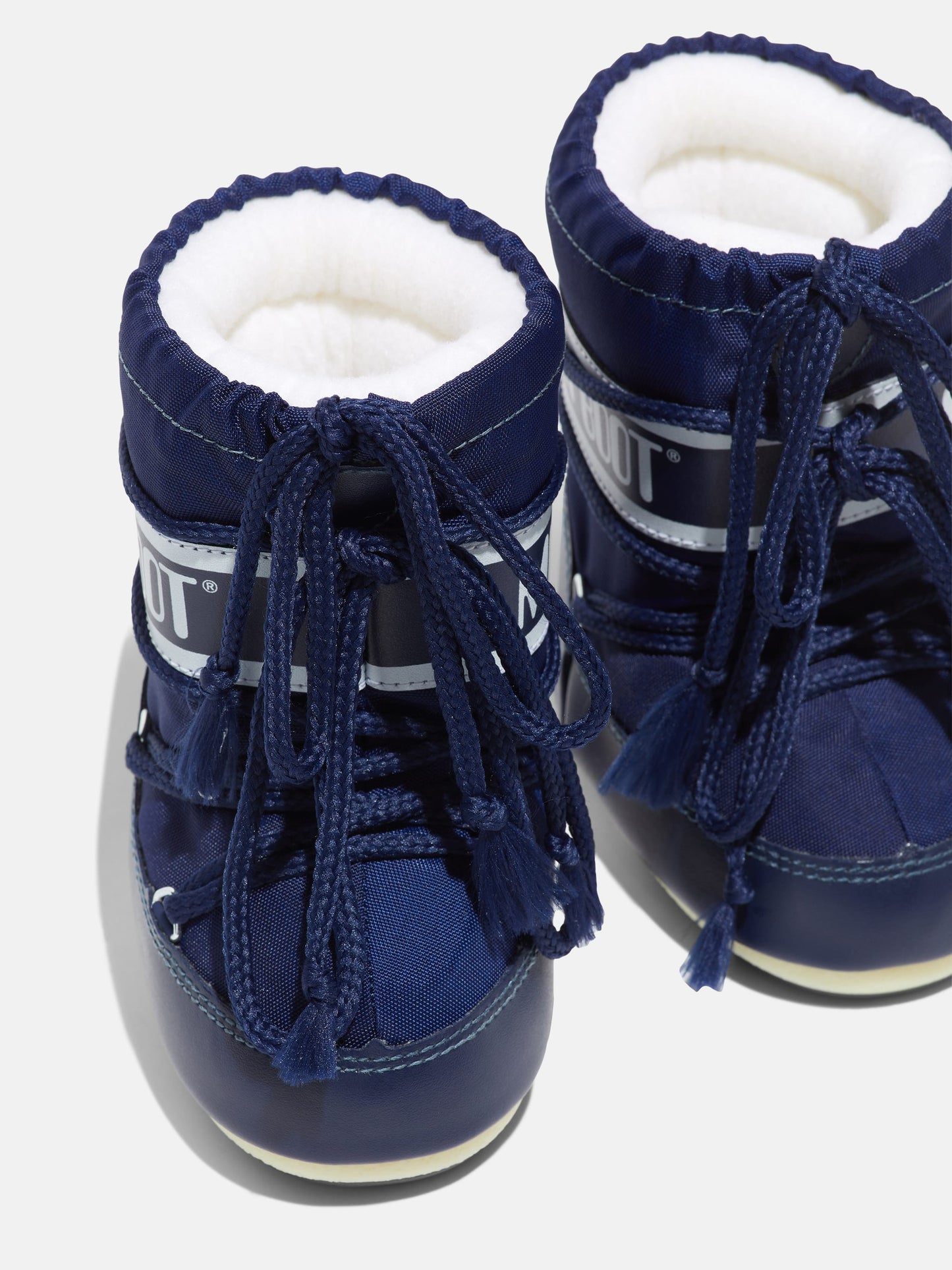 MOON BOOT ICON MINI BLUE NYLON BOOTS