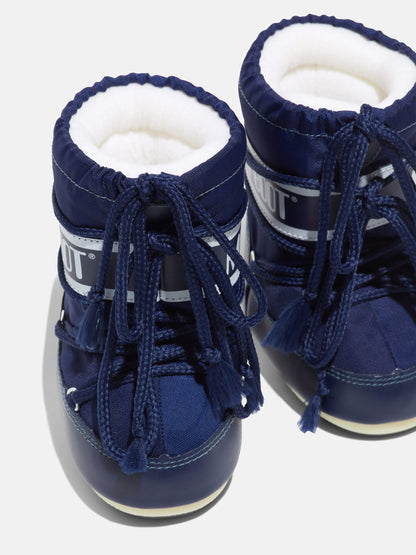 MOON BOOT ICON MINI BLUE NYLON BOOTS